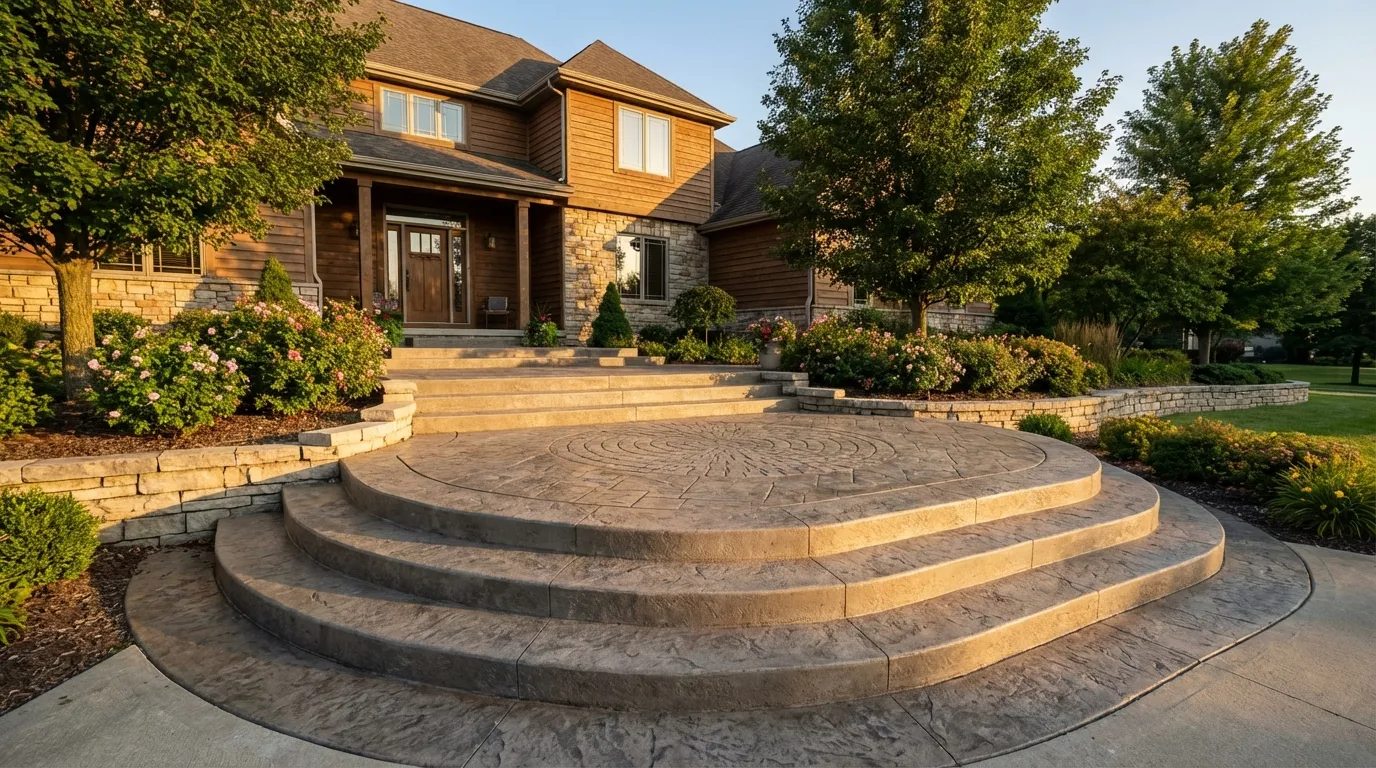 Professional concrete steps installation by Hoosier Concrete Construction in Northwest Indiana Professional concrete steps installation by Hoosier Concrete Construction in Northwest Indiana
